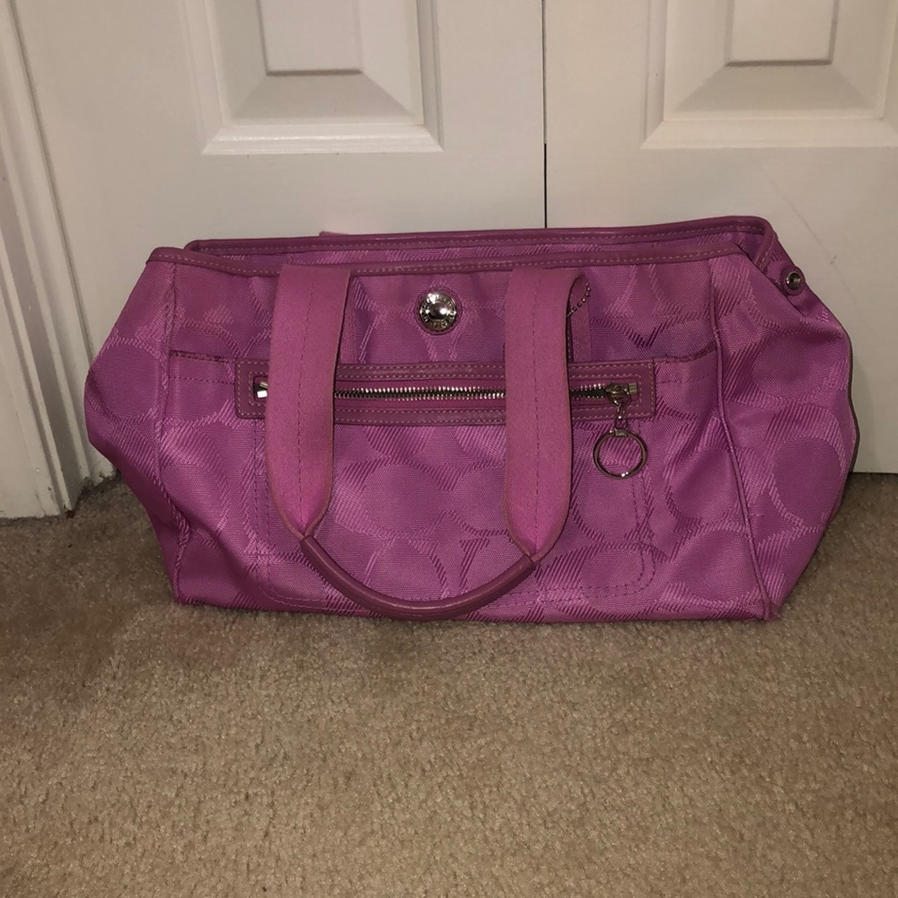 Coach - Purple Purse with classic print.